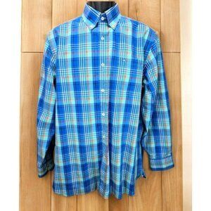 Southern Tide Men's Skipjack Shirt Medium Blue Plaid Dress
